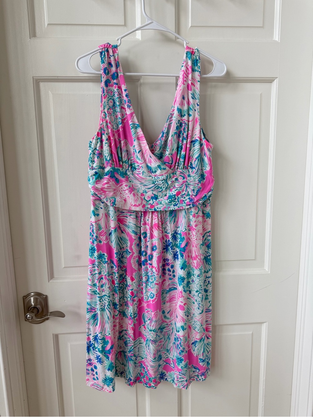 Lilly Pulitzer XL Tropical Print Pink & Teal Summer Dress